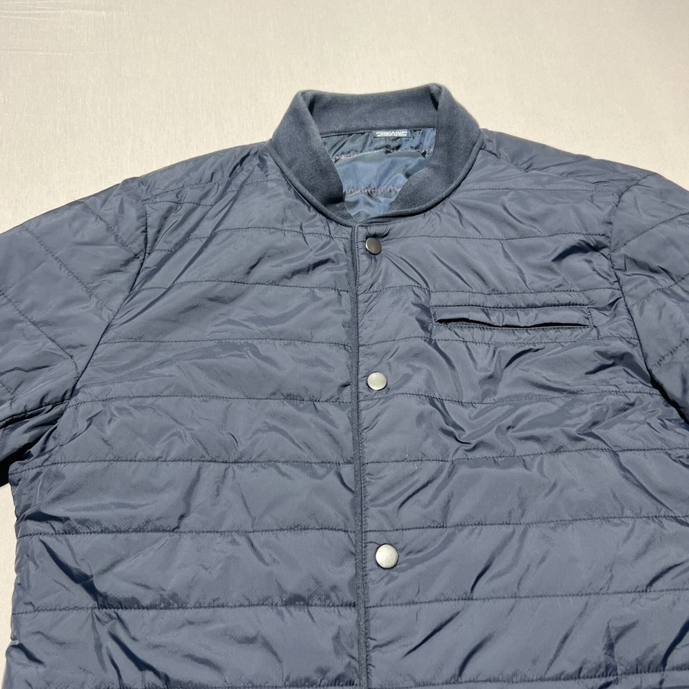 Saint James Men's Navy Blue Long Sleeve‎ Full Zip Quilted Puffer Coat Size 42 L - Picture 6 of 16